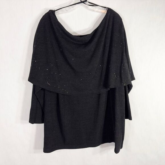 Jaclyn Smith Plus Size 3X Sweater Off Shoulder Gray Sequins Knit Long Sleeve 342 - Picture 2 of 8
